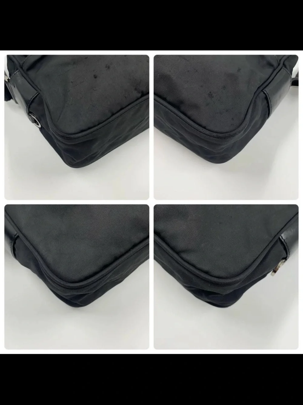 Prada Black Nylon Messenger Bag with Triangular Logo Plaque